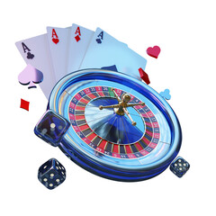 composition of roullette dice casino chips and cards