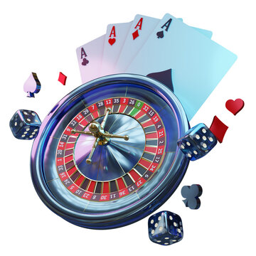composition of roullette dice casino chips and cards