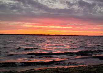 Beautiful sunrise over Baltic Sea.