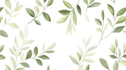 Delicate Watercolor Greenery Seamless Pattern Design