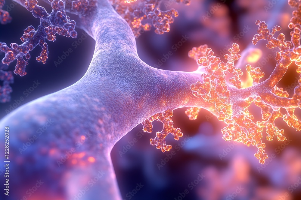Aufkleber detailed digital illustration of the bright and rhythmic design of the lungs alveoli structure : gen