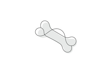 Continuous line drawing of Line art of dog bone