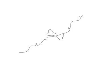 Continuous line drawing of Line art of dog bone