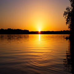 sunset on the lake