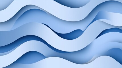 Abstract Blue Wave Papercut Design Background