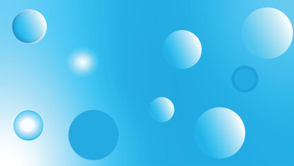 Abstract 3D Rendering background with blue bouncing balls.