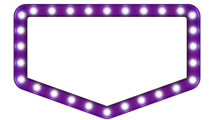 Purple Retro Light Frame 3d Render