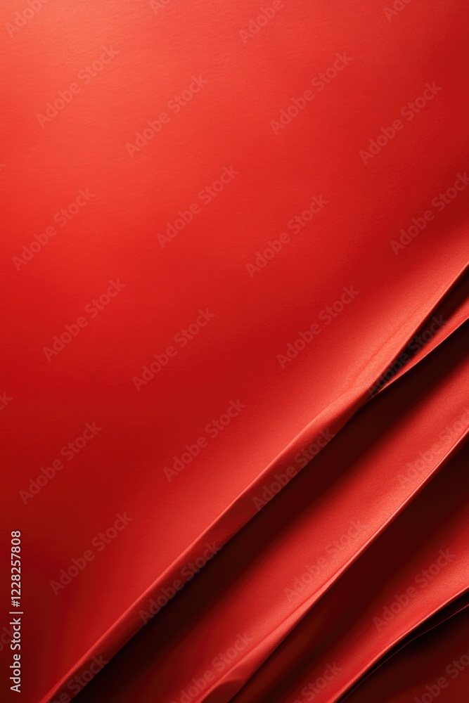 Sticker Smooth red fabric draping elegantly, showcasing rich textures an