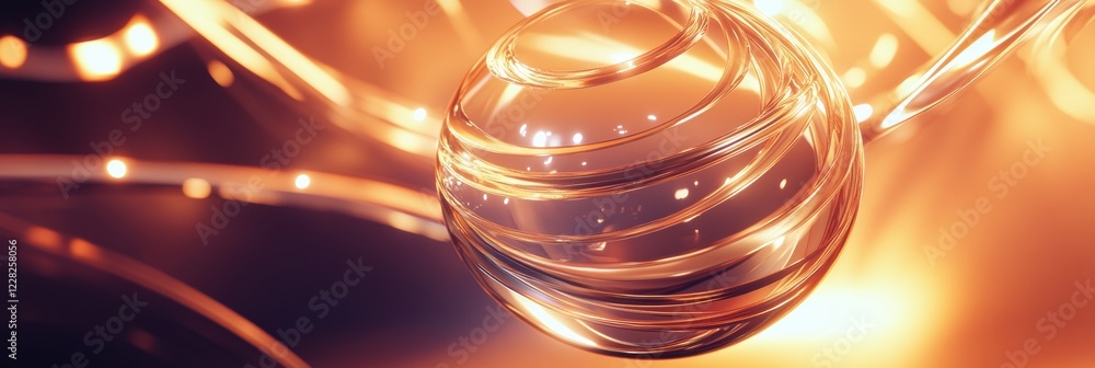 Fototapete spinning globe with glowing contour lines showcasing a dynamic representation of earth and its conti