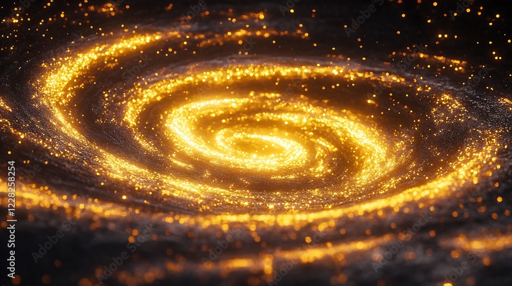 Aufkleber illuminating celestial vortex with bright twinkling sparks in energy motion : generative ai