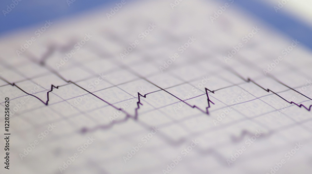 Poster Close up view of a fluctuating line graph