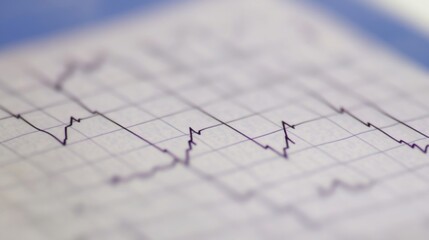 Close up view of a fluctuating line graph