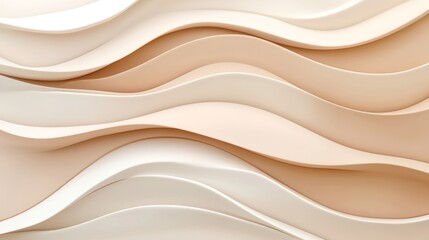 Abstract Cream And Beige Wave Pattern Design
