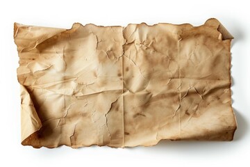 Ancient scroll on white background: mysterious historical artifact. Neural network AI generated
