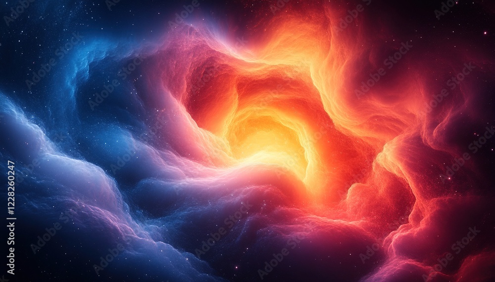 Poster cosmic swirl of nebula gas clouds in deep space