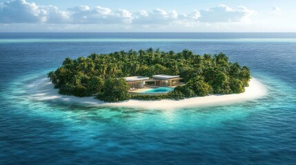 Obraz premium Luxurious Modern Villa on a Tropical Island Paradise