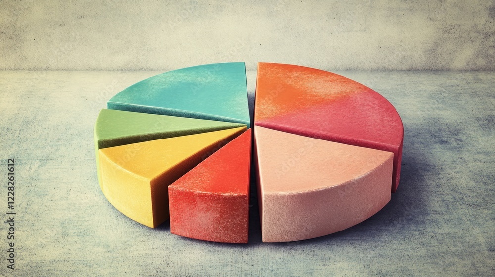 Poster Colorful segmented pie chart data visualization representation