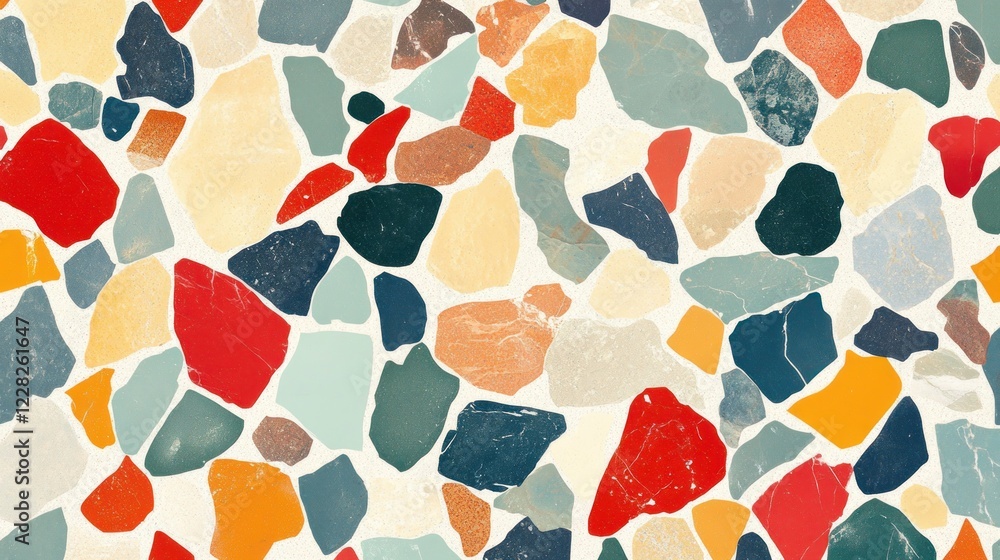 Poster Colorful Irregular Stone Mosaic Pattern Design