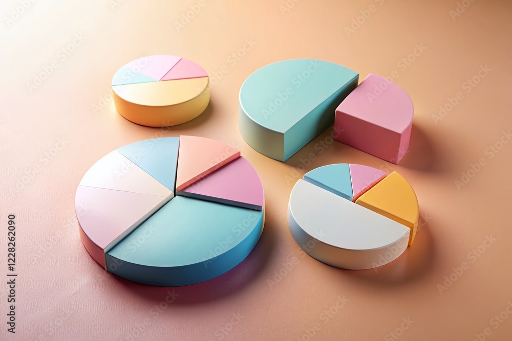 Poster minimalist pie chart graph data visualization infographic design