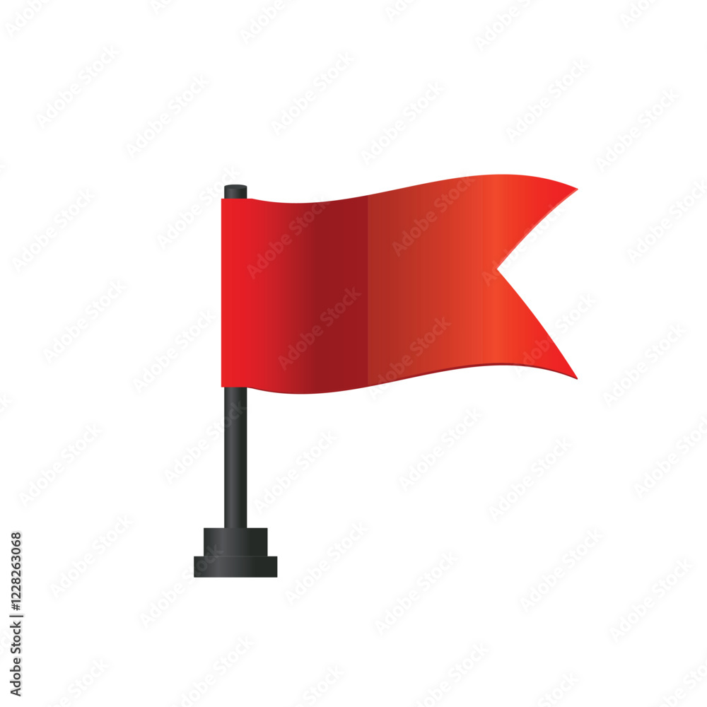 Poster red flag icon design for flagging inappropriate content or marking the location on maps and navigati