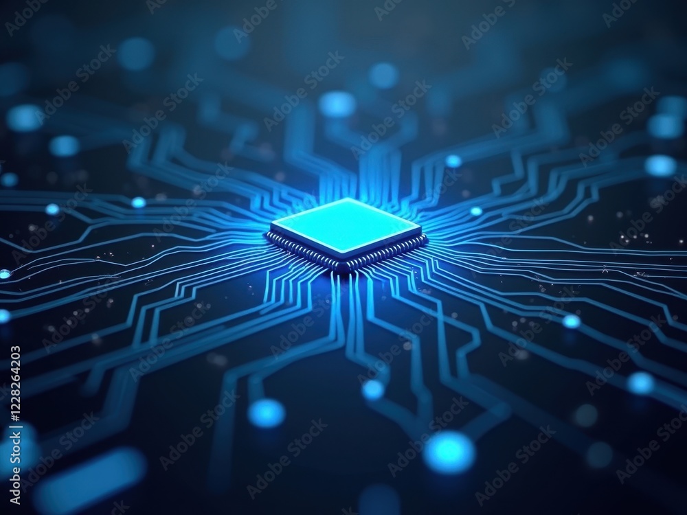 Poster exploring graphene's role in advanced computer circuitry and its impact on technology innovations