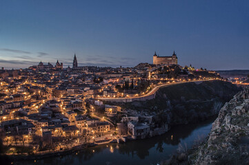 Naklejka premium photography of night landscapes of the city of Toledo