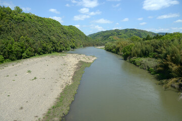 海住山寺　近くを流れる木津川　京都府,木津川市加茂町