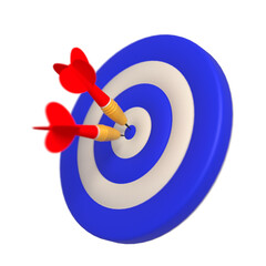 Blue White success target arrow 3d Icon