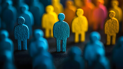 A conceptual photo of a human figure icon, symbolizing recruitment or talent selection, representing of finding the right person in HR, We are hiring and Job vacancy concept.