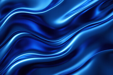 Fototapeta premium Elegant Blue Fabric with Flowing Silk Waves, Soft Drapery, and Abstract Minimalist Texture in a Luxurious Modern Design