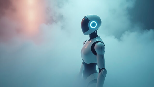 Thoughtful Robot in Fog