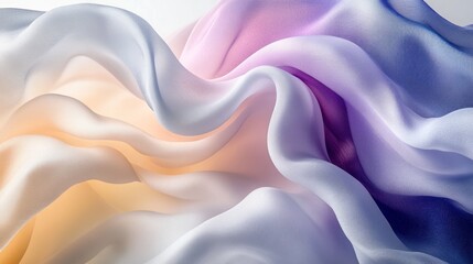 Obraz premium Pastel silk fabric drapes, studio shot, ombre, design