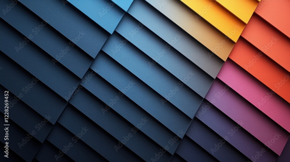 Poster abstract layered design with gradient colors and geometric patterns.