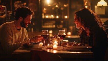 Romantic Dinner Date: Candlelight, Wine, and Laughter