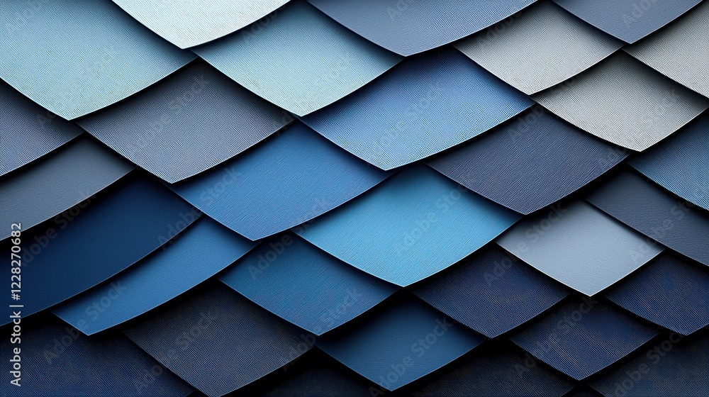 Poster a textured pattern of overlapping blue scales creating a dynamic visual effect.