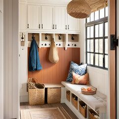 elegant and practical entryway with storage solutions
