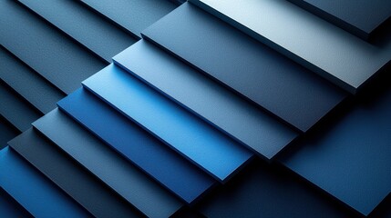 Obraz premium Abstract arrangement of blue and navy panels creating a textured surface.