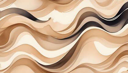 Ondas suaves y fluidas de tonos beige claros y oscuros que crean un patrón abstracto y orgánico