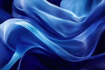 Obraz premium Flowing Blue Abstract Waves with Smooth Gradients and Elegant Curves, Modern Digital Design Featuring Cool Tones and Dynamic Fluid Motion