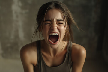 Jeune femme en colère