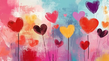 Abstract Heartscape: Joyful Valentine's Day Art