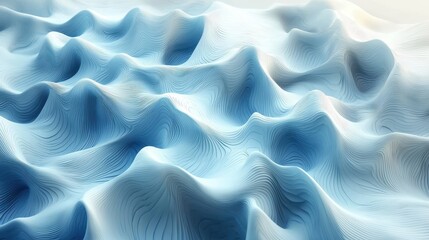 Obraz premium Abstract representation of flowing waves in shades of blue.