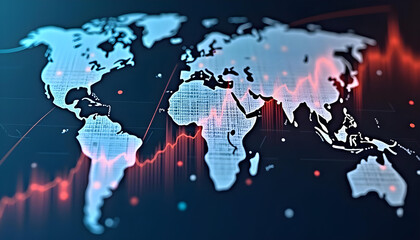 digital interface financial business international map