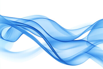 Flowing Blue Abstract Waves with Smooth Gradients and Elegant Curves, Modern Digital Design Featuring Cool Tones and Dynamic Fluid Motion
