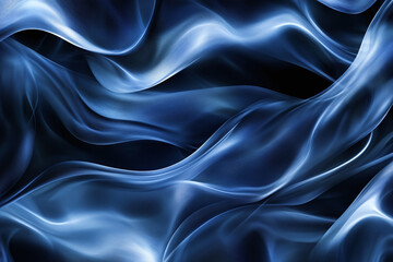 Fototapeta premium Flowing Blue Abstract Waves with Smooth Gradients and Elegant Curves, Modern Digital Design Featuring Cool Tones and Dynamic Fluid Motion