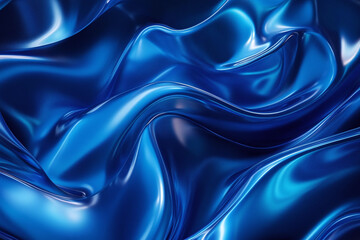 Fototapeta premium Flowing Blue Abstract Waves with Smooth Gradients and Elegant Curves, Modern Digital Design Featuring Cool Tones and Dynamic Fluid Motion