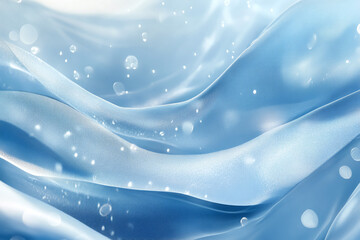 Flowing Blue Abstract Waves with Smooth Gradients and Elegant Curves, Modern Digital Design Featuring Cool Tones and Dynamic Fluid Motion