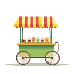 Colorful ice cream cart at summer fair