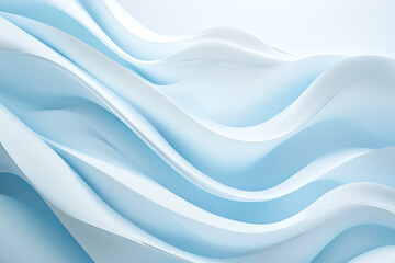 Flowing Blue Abstract Waves with Smooth Gradients and Elegant Curves, Modern Digital Design Featuring Cool Tones and Dynamic Fluid Motion