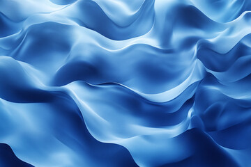Flowing Blue Abstract Waves with Smooth Gradients and Elegant Curves, Modern Digital Design Featuring Cool Tones and Dynamic Fluid Motion